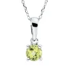 Collier aus 750 Gold Weißgold Peridot 0,29ct grün L:45cm 4er-Krappe