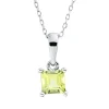 Collier aus 750 Gold Weißgold Peridot 0,37ct grün L:45cm 4er-Krappe