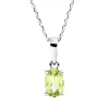 Collier aus 750 Gold Weißgold Peridot 0,48ct grün L:45cm 4er-Krappe