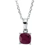 Collier aus 750 Gold Weißgold Rubin 0,59ct rot L:45cm