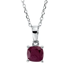 Collier aus 750 Gold Weißgold Rubin 0,59ct rot L:45cm