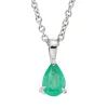 Collier aus 750 Gold Weißgold Smaragd 0,39ct grün L:45cm
