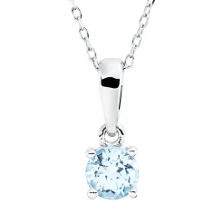 Collier aus 750 Gold Weißgold Topas 0,31ct skyblue L:45cm 4er-Krappe