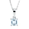 Collier aus 750 Gold Weißgold Topas 0,47ct skyblue L:45cm 4er-Krappe