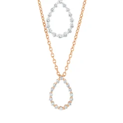 Collier aus 750 Gold weiß/rot 32 Brillanten 0,31ct E-VSI L:45,7cm