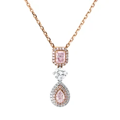 Collier aus 750 Gold weiß/rot 61 Diamanten 1,13ct L:45,7cm