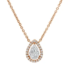 Collier aus 750 Gold weiß/rot 32 Diamanten 0,22ct TW-SI L:45,7cm