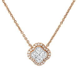 Collier aus 750 Gold weiß/rot 28 Diamanten 0,39ct TW-SI L:45,7cm