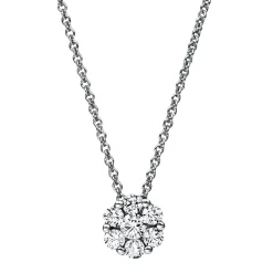 Collier aus 950 Platin 6 Brillanten 0,38ct TW-SI 1 Brillant 0,14ct TW-SI L:42cm