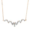 Collier aus 750 Rotgold 11 Diamanten Baguette-Schliff 0,89ct TW-SI L:43,2cm
