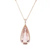 Collier aus 585 Rotgold Morganit 70,1ct rosé 125 Brillanten 0,62ct TW-SI L:46cm