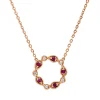 Collier aus 750 Rotgold 5 Rubine 0,09ct rot 5 Brillanten 0,03ct TW-SI L:45cm