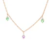 Collier aus 750 Rotgold 5 Saphire 0,5ct pink 5 Brillanten 0,09ct TW-SI L:45cm