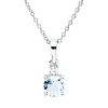 Collier aus 750 Weißgold Aquamarin 0,3ct blau Brillant 0,03ct TW-SI L:45cm