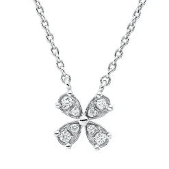 Collier aus 750 Weißgold 4 Brillanten 0,05ct F-SI 4 Brillanten 0,02ct F-SI L:44cm