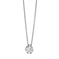 Collier aus 750 Weißgold 6 Brillanten 0,09ct TW-SI 1 Brillant 0,05ct TW-SI L:45cm
