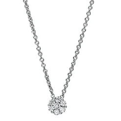 Collier aus 585 Weißgold 6 Brillanten 0,12ct TW-SI 1 Brillant 0,04ct TW-SI L:42cm