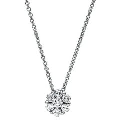 Collier aus 585 Weißgold 6 Brillanten 0,29ct TW-SI 1 Brillant 0,1ct TW-SI L:42cm