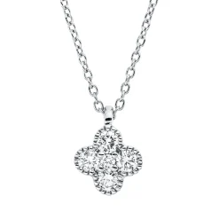 Collier aus 750 Weißgold 4 Brillanten 0,17ct TW-SI 1 Brillant 0,01ct TW-SI L:45cm