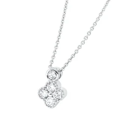Collier aus 750 Weißgold 4 Brillanten 0,18ct TW-SI 1 Brillant 0,04ct TW-SI L:45cm