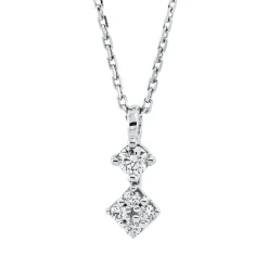 Collier aus 750 Weißgold 4 Brillanten 0,05ct TW-SI 1 Brillant 0,05ct TW-SI L:45cm