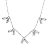 Collier aus 750 Weißgold 10 Diamanten Baguette-Schliff 1,01ct TW-SI L:43,2cm