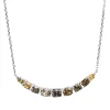 Collier aus 750 Weißgold 9 Diamanten Fanatsy-Schliff 2,78ct braun L:43,2cm