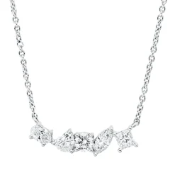 Collier aus 750 Weißgold 5 Diamanten Fanatsy-Schliff 0,48ct TW-VSI/SI L:45,7cm