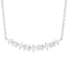 Collier aus 585 Weißgold 9 Diamanten Prinzess-Schliff 0,66ct W-SI L:45cm