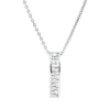 Collier aus 750 Weißgold 11 Diamanten Trapez-Schliff 0,1ct TW-SI L:45cm