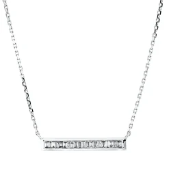Collier aus 750 Weißgold 20 Diamanten Trapez-Schliff 0,2ct TW-SI L:45,7cm