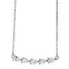 Collier aus 750 Weißgold 5 Diamanten Tropfen-Schliff 0,46ct TW-SI L:43,2cm