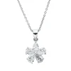 Collier aus 750 Weißgold 5 Diamanten Tropfen-Schliff 0,76ct TW-VSI L:45cm