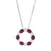 Collier aus 750 Weißgold 6 Rubine 1,24ct rot 6 Brillanten 0,34ct F-VSI L:45,7cm
