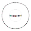 Collier aus 750 Weißgold 134 Rubine 7,15ct rot 23 Brillanten 1,19ct TW-SI L:43,2cm