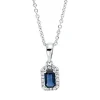 Collier aus 750 Weißgold Saphir 0,3ct blau 18 Brillanten 0,07ct TW-SI L:45,7cm