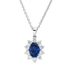 Collier aus 750 Weißgold Saphir 0,97ct blau 10 Brillanten 0,45ct TW-VSI L:45cm