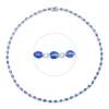 Collier aus 750 Weißgold 57 Saphire 18,56ct blau 57 Brillanten 1,17ct F-SI L:43cm