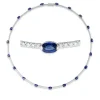 Collier aus 750 Weißgold 19 Saphire 10,67ct blau 170 Brillanten 3,09ct TW-VSI/SI