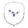 Collier aus 750 Weißgold 33 Saphire 6,53ct blau 58 Diamanten 4,4ct TW-SI L:45cm