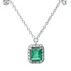 Collier aus 750 Weißgold Smaragd 0,4ct grün 22 Brillanten 0,17ct I L:46cm