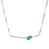 Collier aus 585 Weißgold Smaragd 0,19ct grün 26 Brillanten 0,06ct TW-SI L:45,7cm