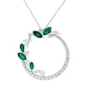 Collier aus 750 Weißgold 5 Smaragde 1,9ct grün 40 Diamanten 2,77ct F-VSI L:45,7cm