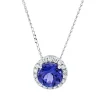 Collier aus 585 Weißgold Tansanit 2,07ct blau 18 Brillanten 0,21ct TW-SI L:45,7cm