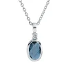 Collier aus 750 Weißgold Topas 0,52ct London Blue Brillant 0,02ct TW-SI L:45cm