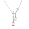 Collier aus 750 Weißgold 2 Turmaline 2,99ct mehrfarbig 18 Diamanten 0,53ct TW-SI