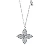 Collier Blume aus 750 Gold Weißgold 25 Diamanten 0,25ct TW-SI L:45cm
