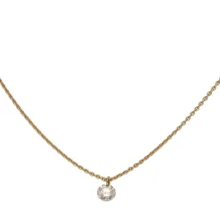 Collier Brillant 0,1 Ct W/SI mit Ankerkette 750 Gold Gelbgold 42-45cm Halskette