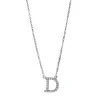 Collier Buchstabe D aus 750 Weißgold 21 Brillanten 0,08ct TW-SI L:43,2cm