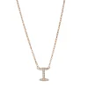 Collier Buchstabe I aus 750 Rotgold 15 Brillanten 0,06ct TW-SI L:43,2cm